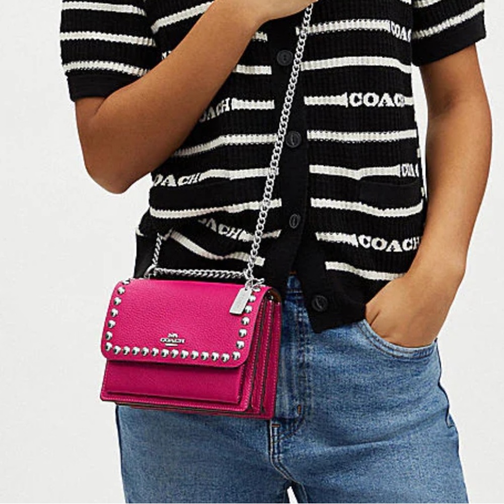 🩷HP🪅NWT COACH MINI KLARE CROSSBODY WITH SILVER RIVETS - Picture 7 of 16